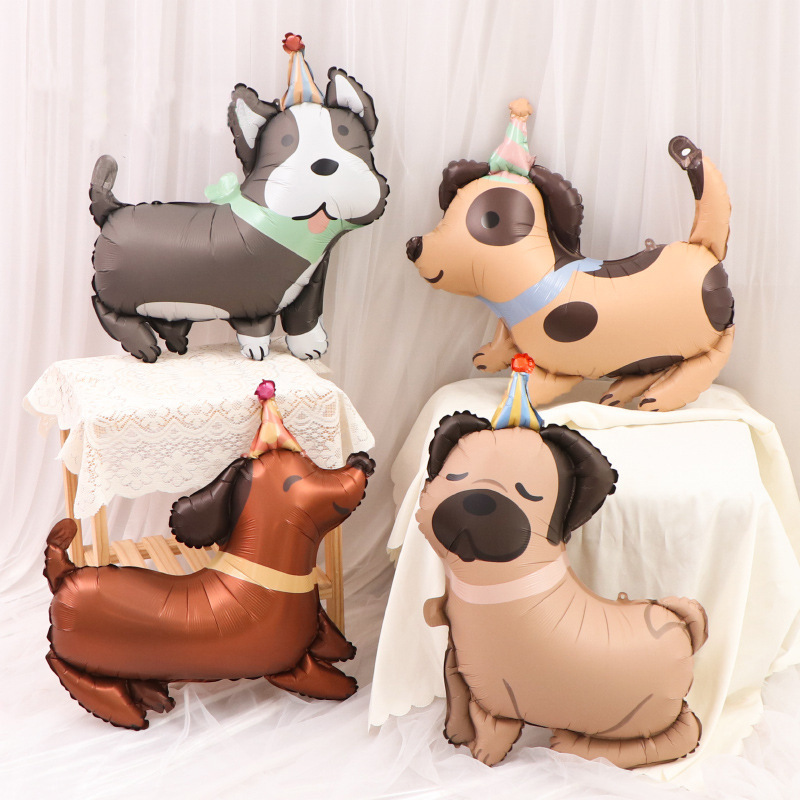 Balloon Pump Hand - 2pcs Matte Cartoon Pet Dogs Birthday