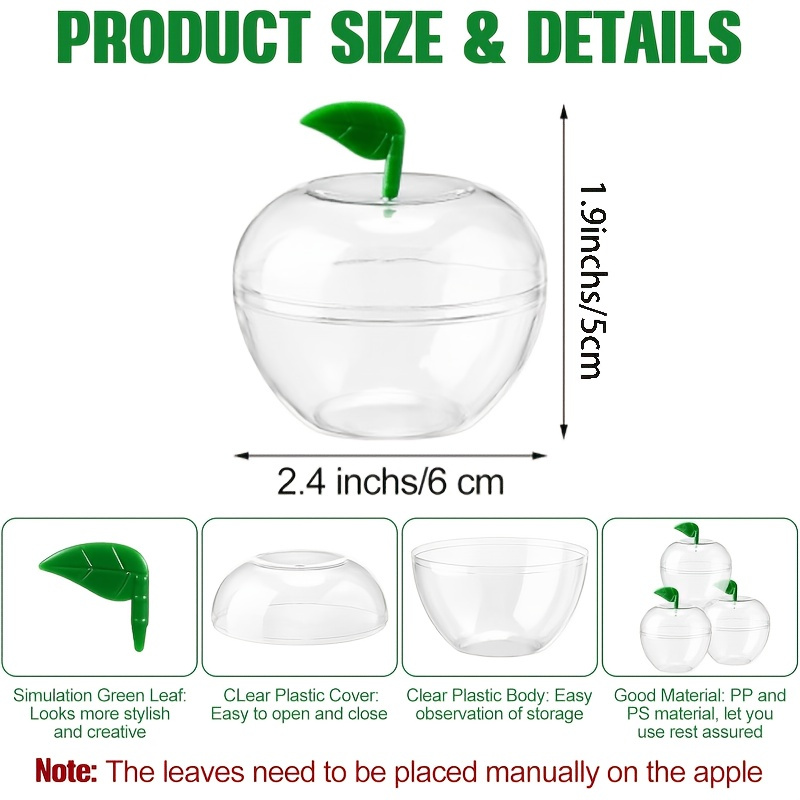 30Pcs Clear Apple Shaped Plast - Event Party Box 评论和价格