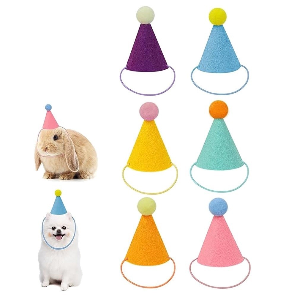 6/12pcs Cute Mini Pet Party Ha - Party Hat Cone 评论和价格