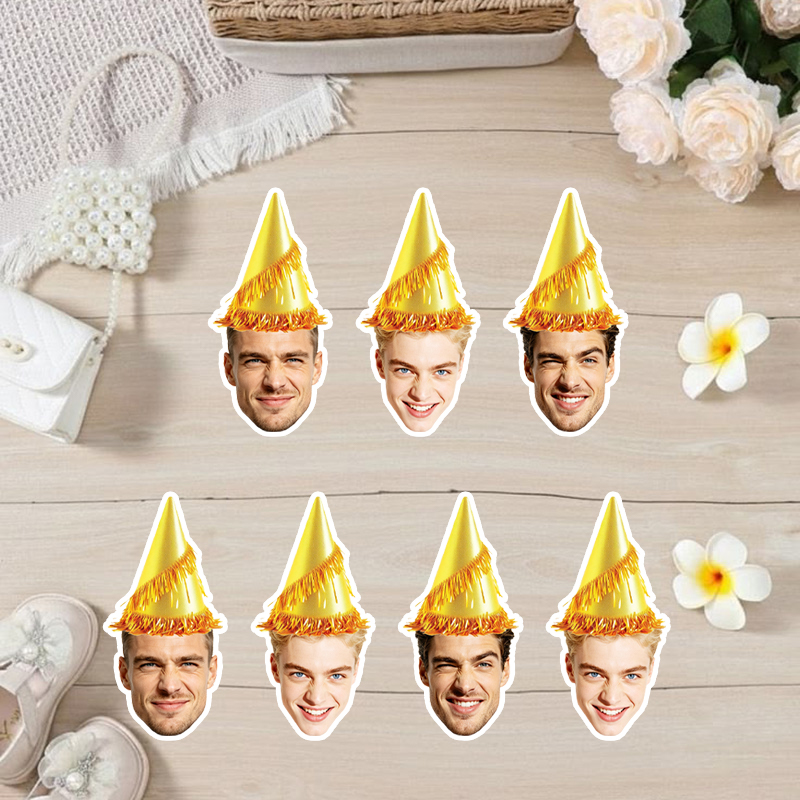 20/30pcs Personalized Human Fa - Party Hat Cone 评论和价格