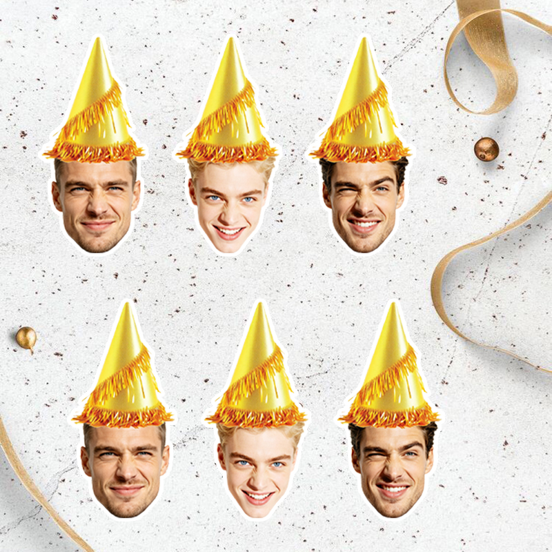 20/30pcs Personalized Human Fa - Party Hat Cone 评论和价格