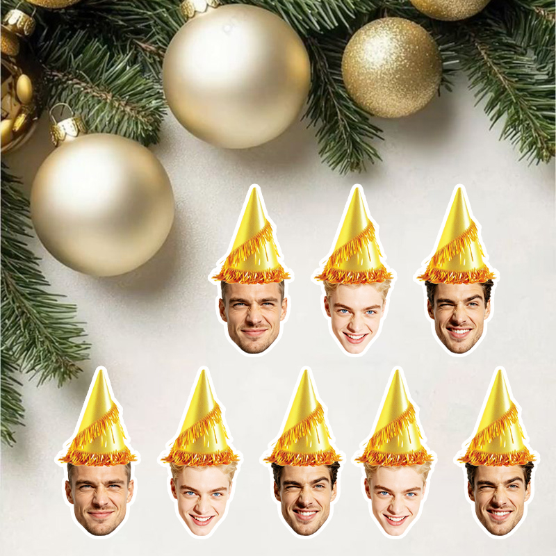 20/30pcs Personalized Human Fa - Party Hat Cone 评论和价格