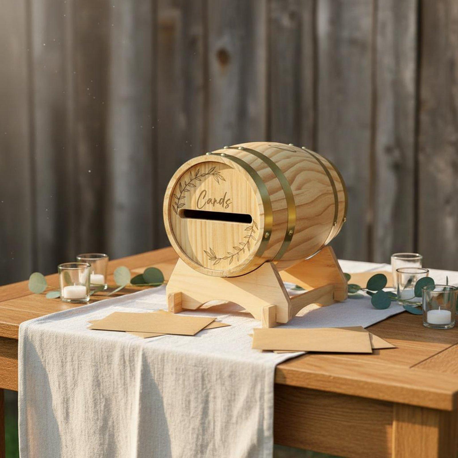 Large Wooden Card Box with Slo - Event Party Box 评论和价格
