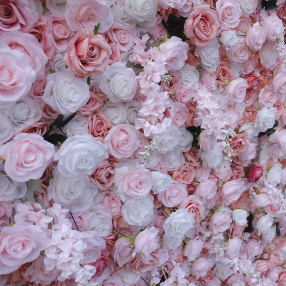 Uflower 5D Pink White Rose Clo - Flower Wall Panel 评论和价格