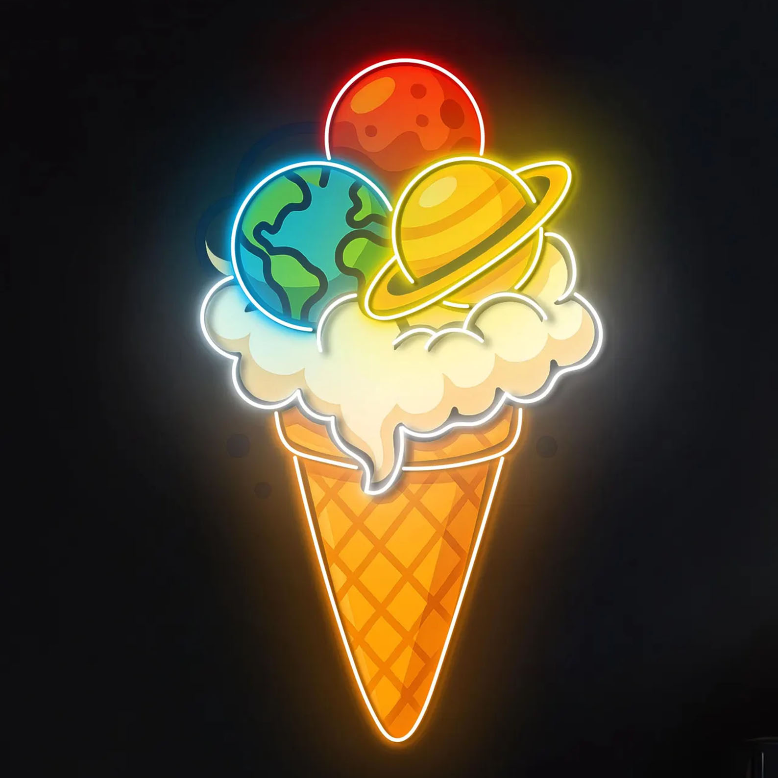 Ice Cream Neon Sign for Wall D - Neon Sign Party 评论和价格