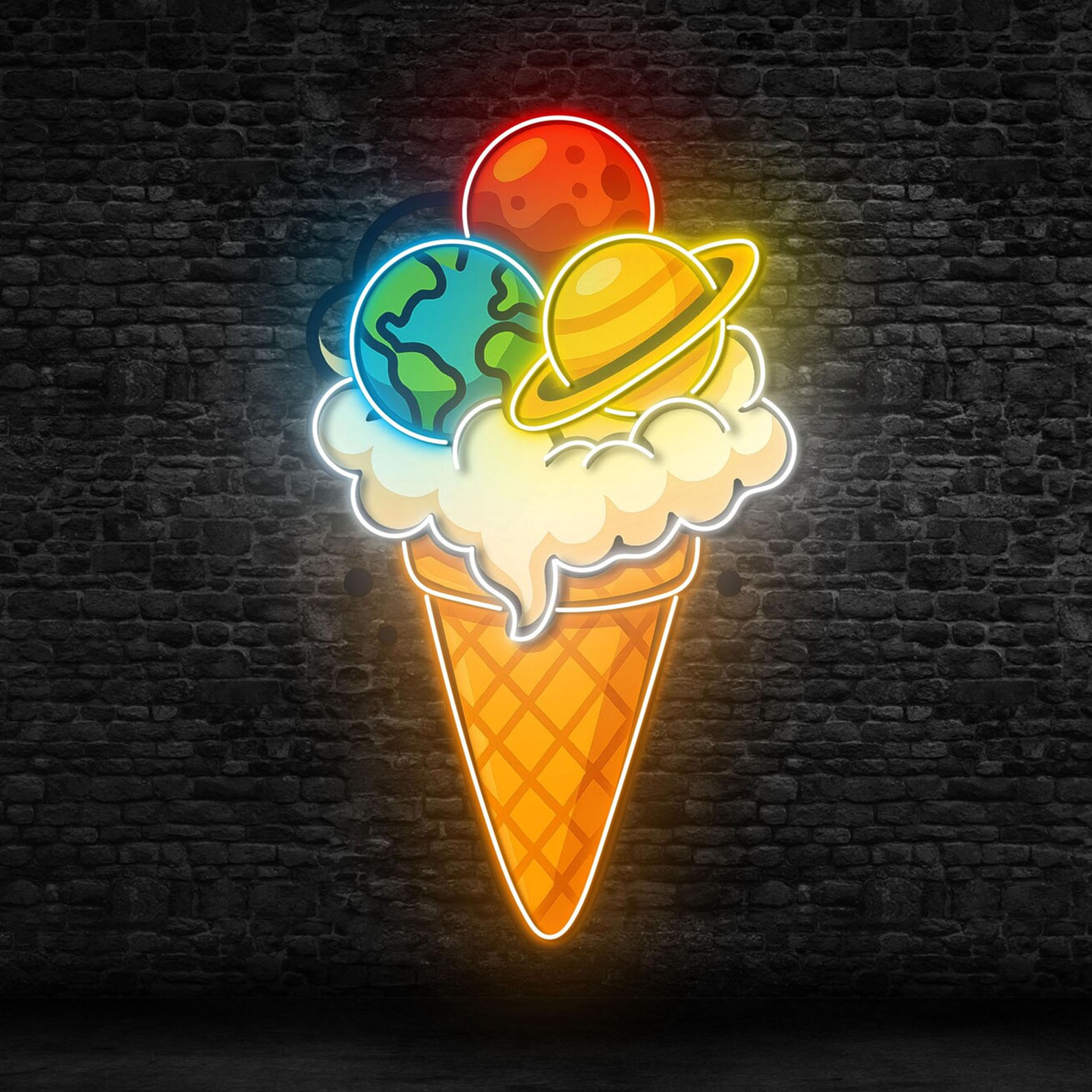 Ice Cream Neon Sign for Wall D - Neon Sign Party 评论和价格