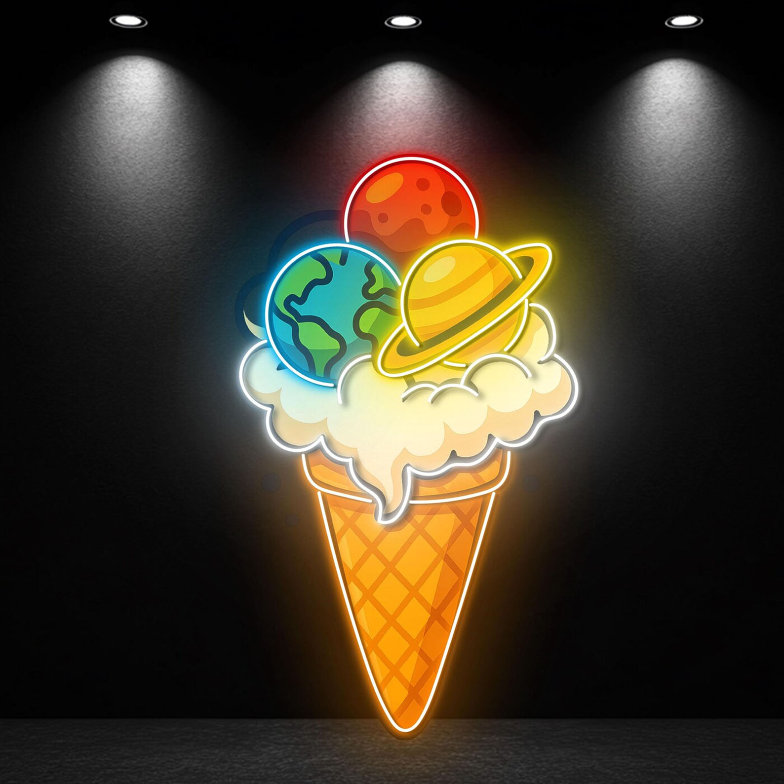 Ice Cream Neon Sign for Wall D - Neon Sign Party 评论和价格