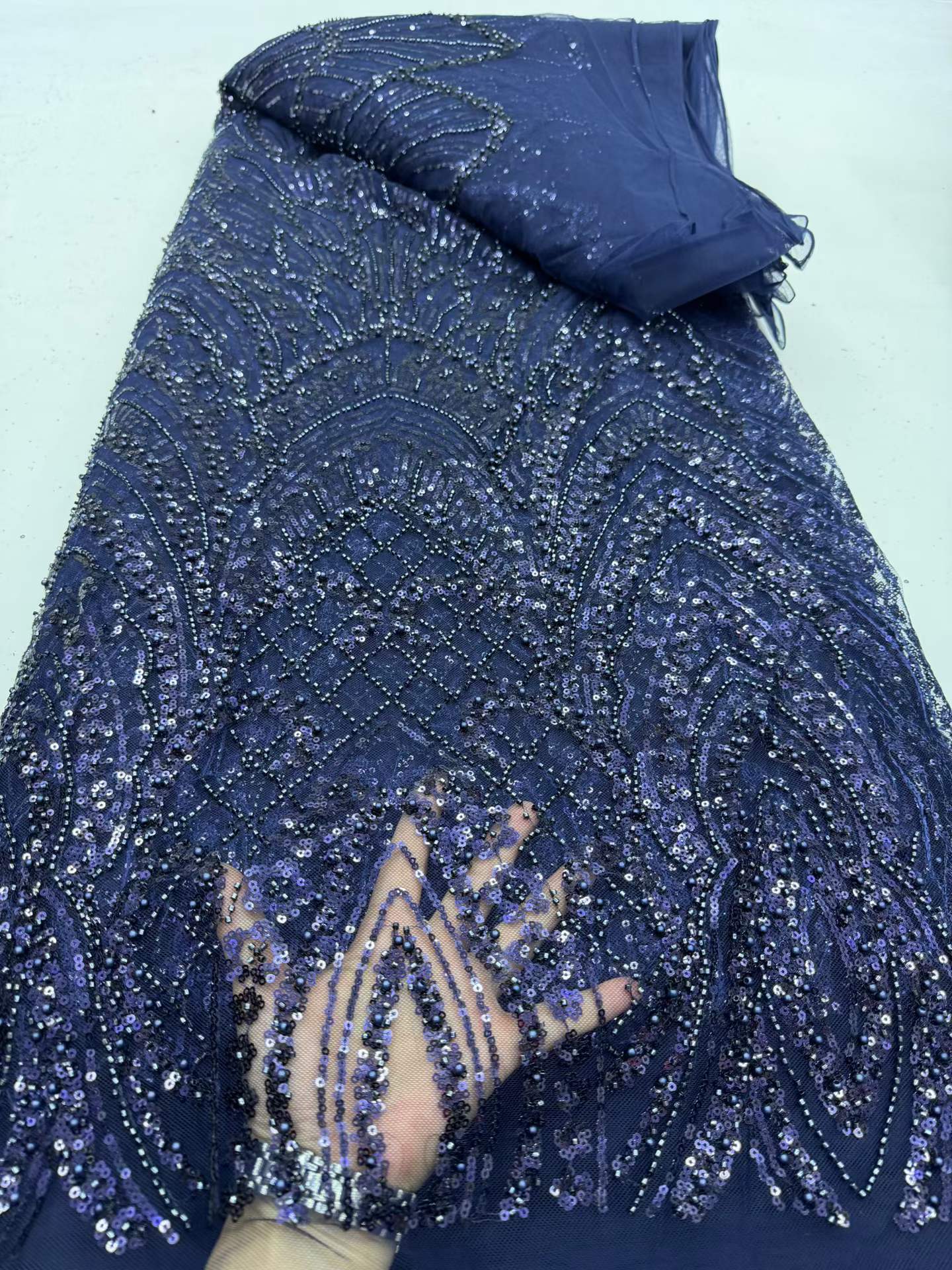 Luxury African Lace Fabric 202 - Glitter Tablecloth 评论和价格