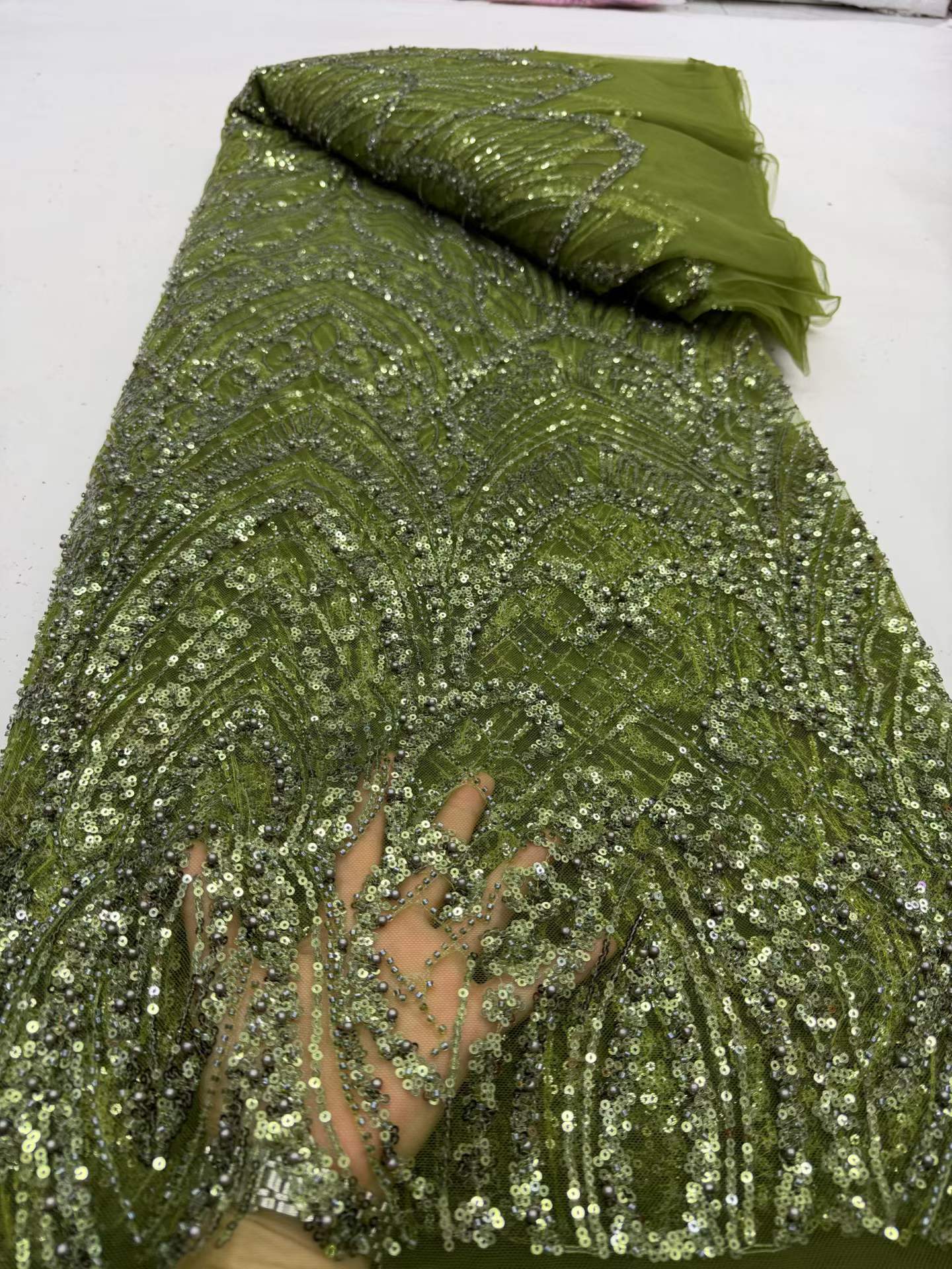 Luxury African Lace Fabric 202 - Glitter Tablecloth 评论和价格
