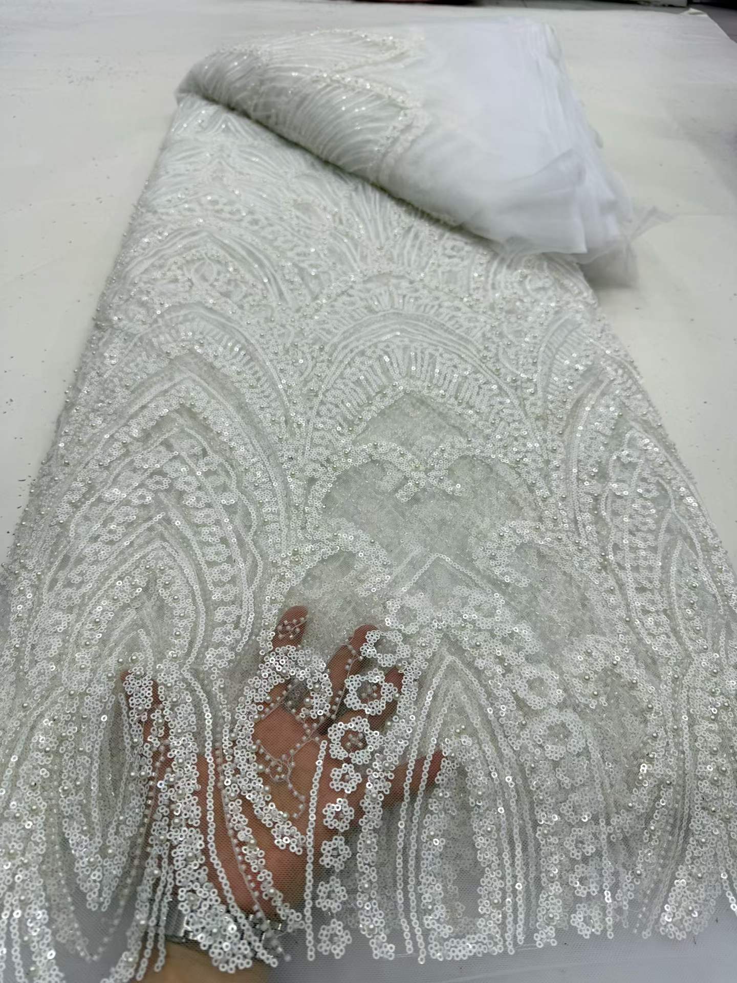 Luxury African Lace Fabric 202 - Glitter Tablecloth 评论和价格